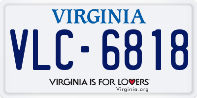 VA license plate VLC6818