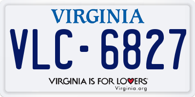 VA license plate VLC6827