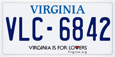 VA license plate VLC6842