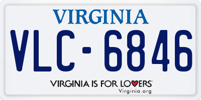 VA license plate VLC6846