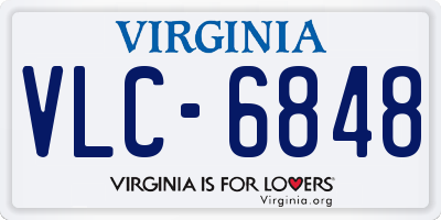 VA license plate VLC6848