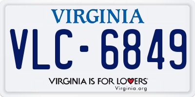 VA license plate VLC6849