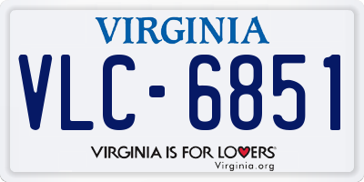 VA license plate VLC6851