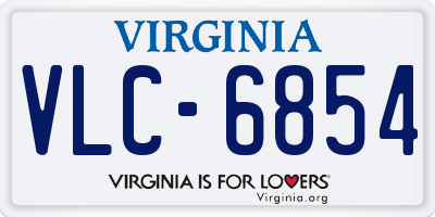 VA license plate VLC6854
