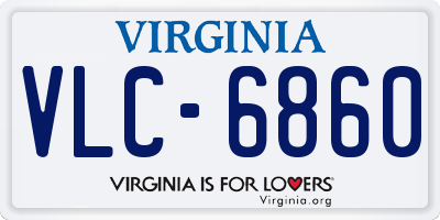 VA license plate VLC6860