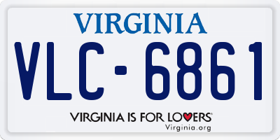 VA license plate VLC6861