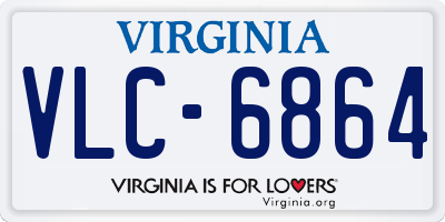 VA license plate VLC6864