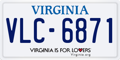 VA license plate VLC6871