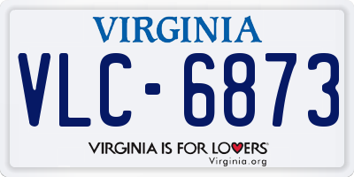 VA license plate VLC6873