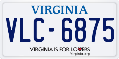 VA license plate VLC6875