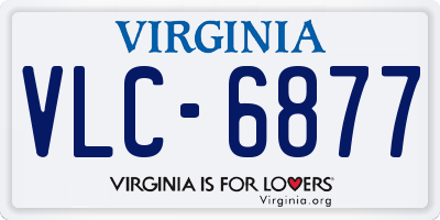 VA license plate VLC6877