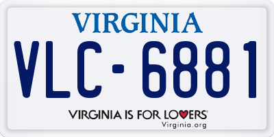 VA license plate VLC6881