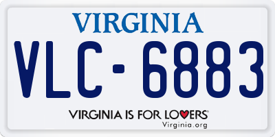 VA license plate VLC6883