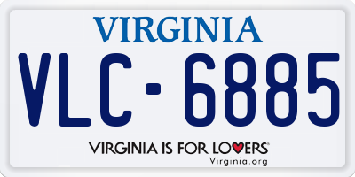 VA license plate VLC6885