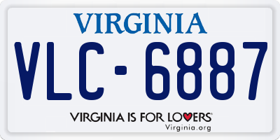 VA license plate VLC6887