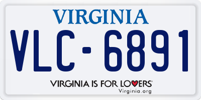 VA license plate VLC6891