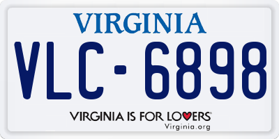 VA license plate VLC6898