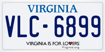VA license plate VLC6899