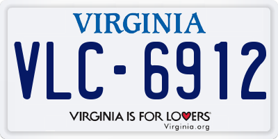 VA license plate VLC6912