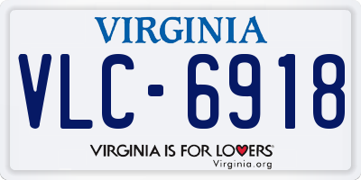 VA license plate VLC6918