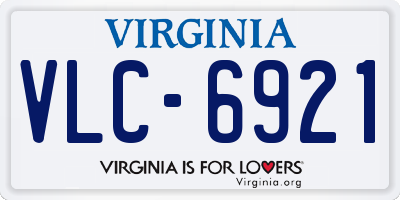 VA license plate VLC6921