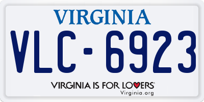 VA license plate VLC6923