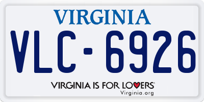 VA license plate VLC6926