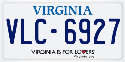 VA license plate VLC6927