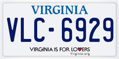 VA license plate VLC6929