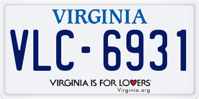 VA license plate VLC6931