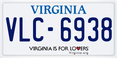 VA license plate VLC6938