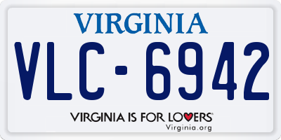 VA license plate VLC6942