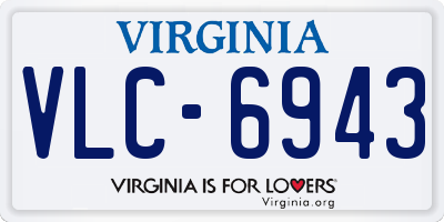 VA license plate VLC6943