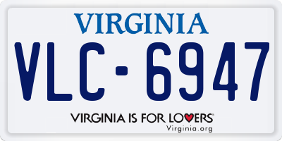 VA license plate VLC6947