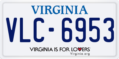VA license plate VLC6953