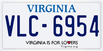 VA license plate VLC6954