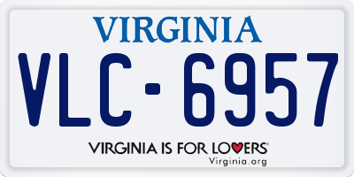 VA license plate VLC6957