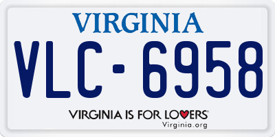 VA license plate VLC6958