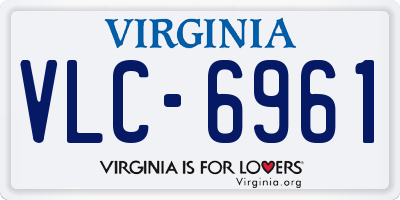 VA license plate VLC6961