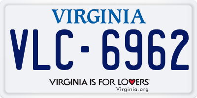 VA license plate VLC6962