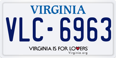 VA license plate VLC6963