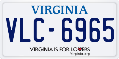 VA license plate VLC6965