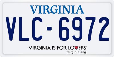 VA license plate VLC6972