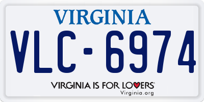 VA license plate VLC6974