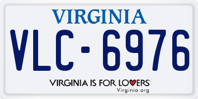 VA license plate VLC6976