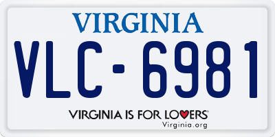 VA license plate VLC6981