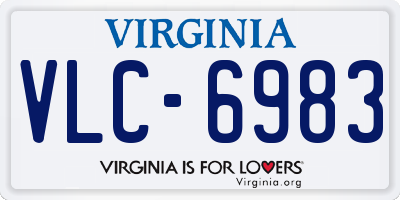 VA license plate VLC6983