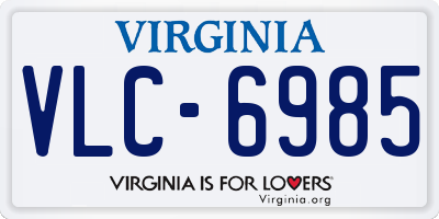 VA license plate VLC6985