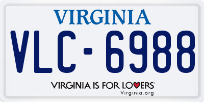 VA license plate VLC6988