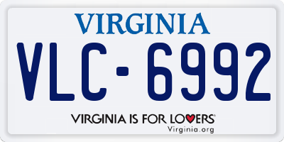 VA license plate VLC6992